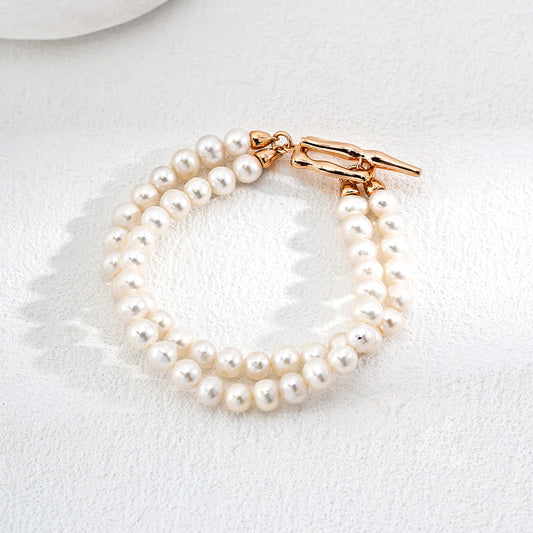 Schickes zweistufiges Perlenarmband