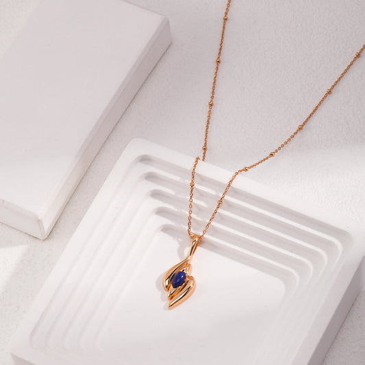 Halskette aus natürlichem Lapislazuli im Vintage-Stil